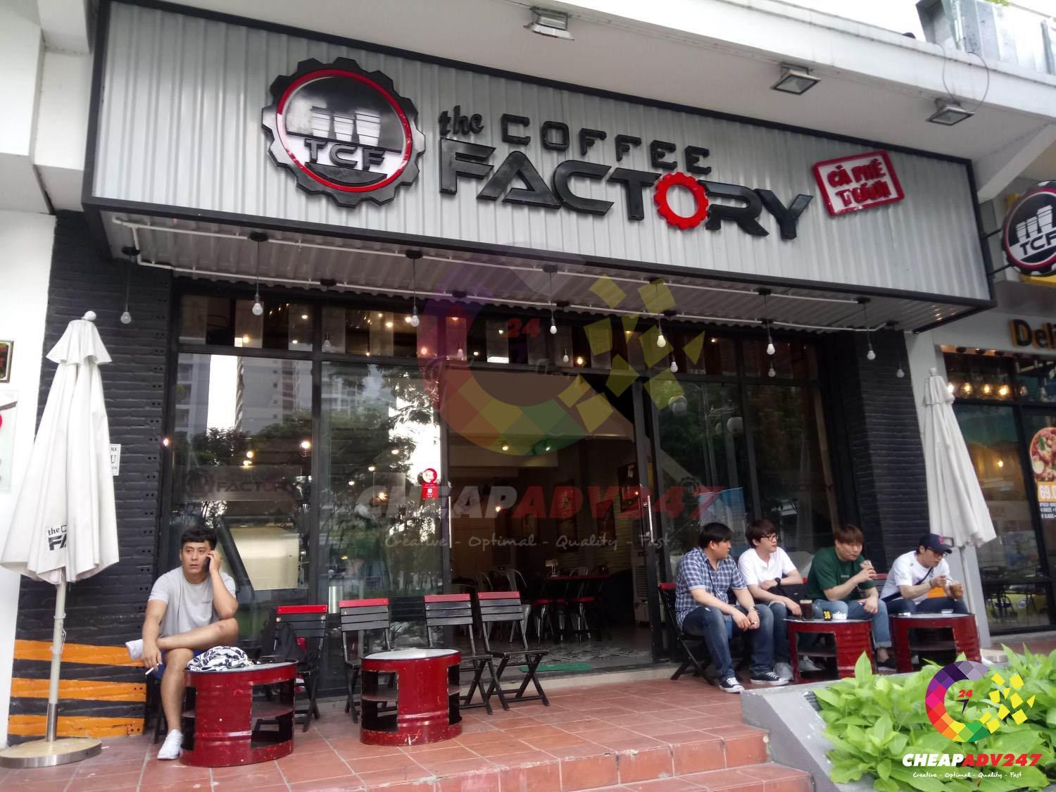 làm bảng hiệu tole tại quận 3 cà phê factory