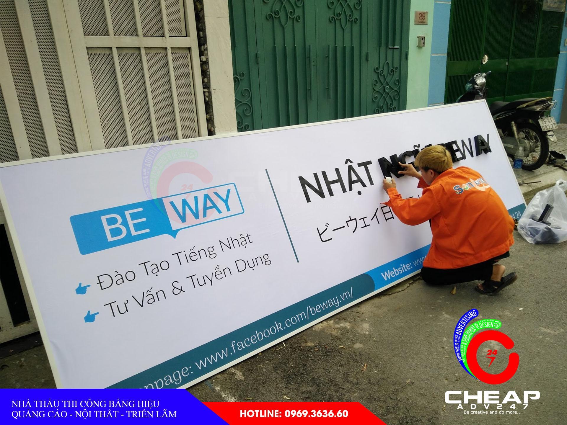 Làm bảng hiệu tại bình dương bằng bạt hiflex