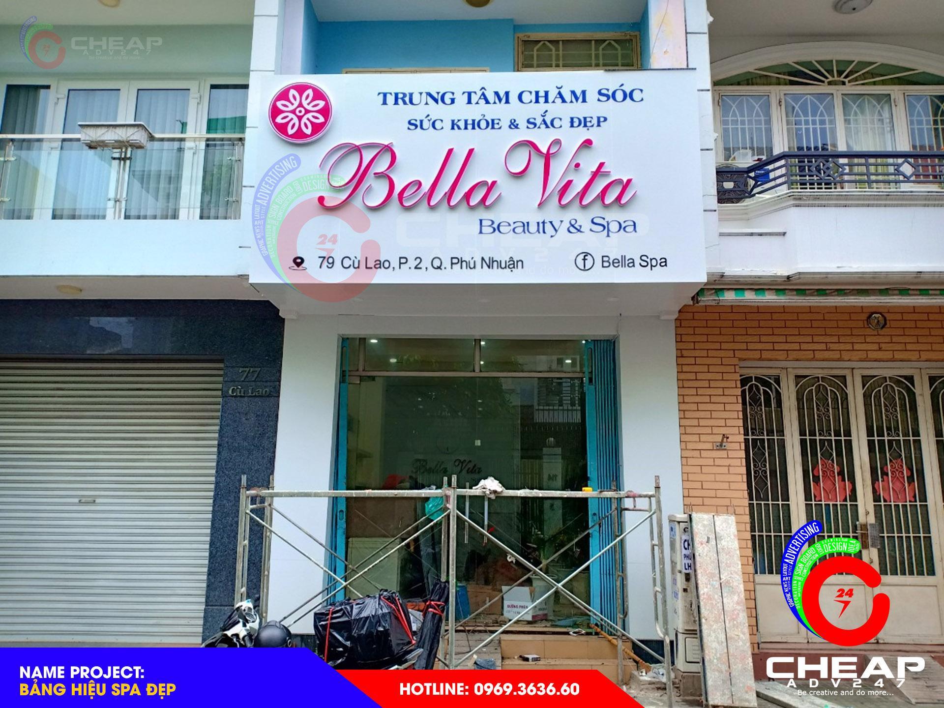 Hình làm bảng hiệu Spa quận 2