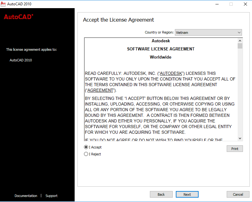 Download AutoCAD 2010 full crack bản update mới nhất 5 Cài đăt