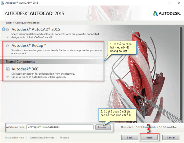 Download AutoCAD 2015 full crack mới nhất thành công 100% 6 Cài đặt
